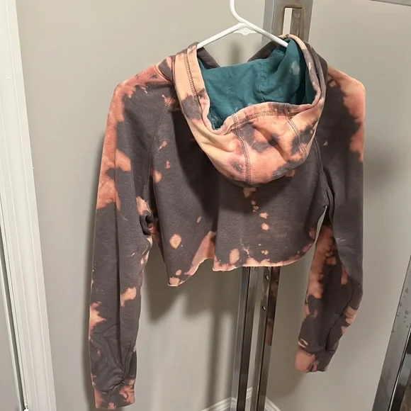 Upcycled Bleached North Face Cropped Hoodie - Picture 3 of 3